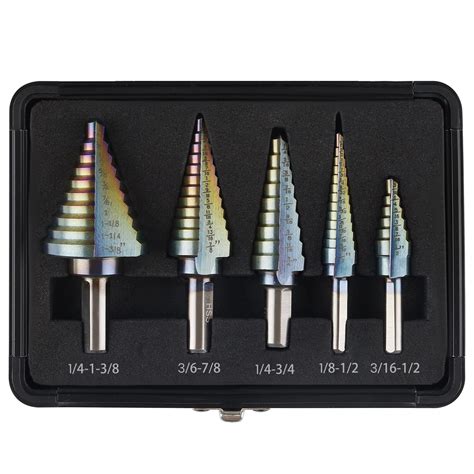 Lichamp Step Drill Bit Set for Metal Sheet Heavy Duty, 5